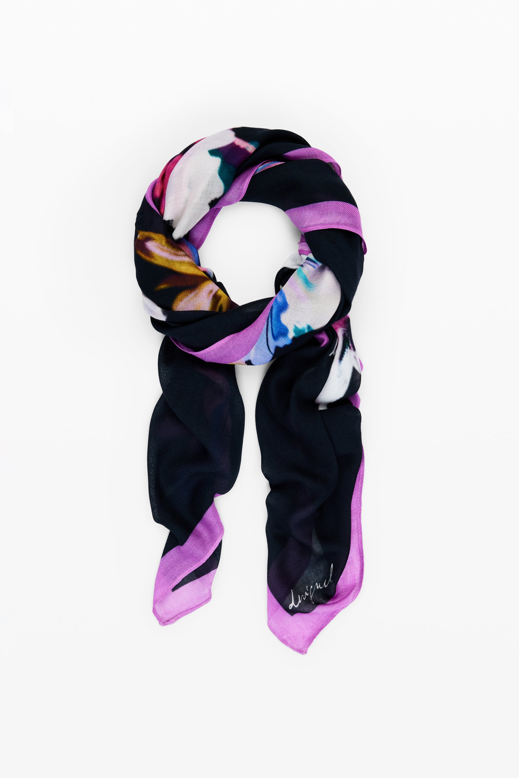 Rectangular floral scarf