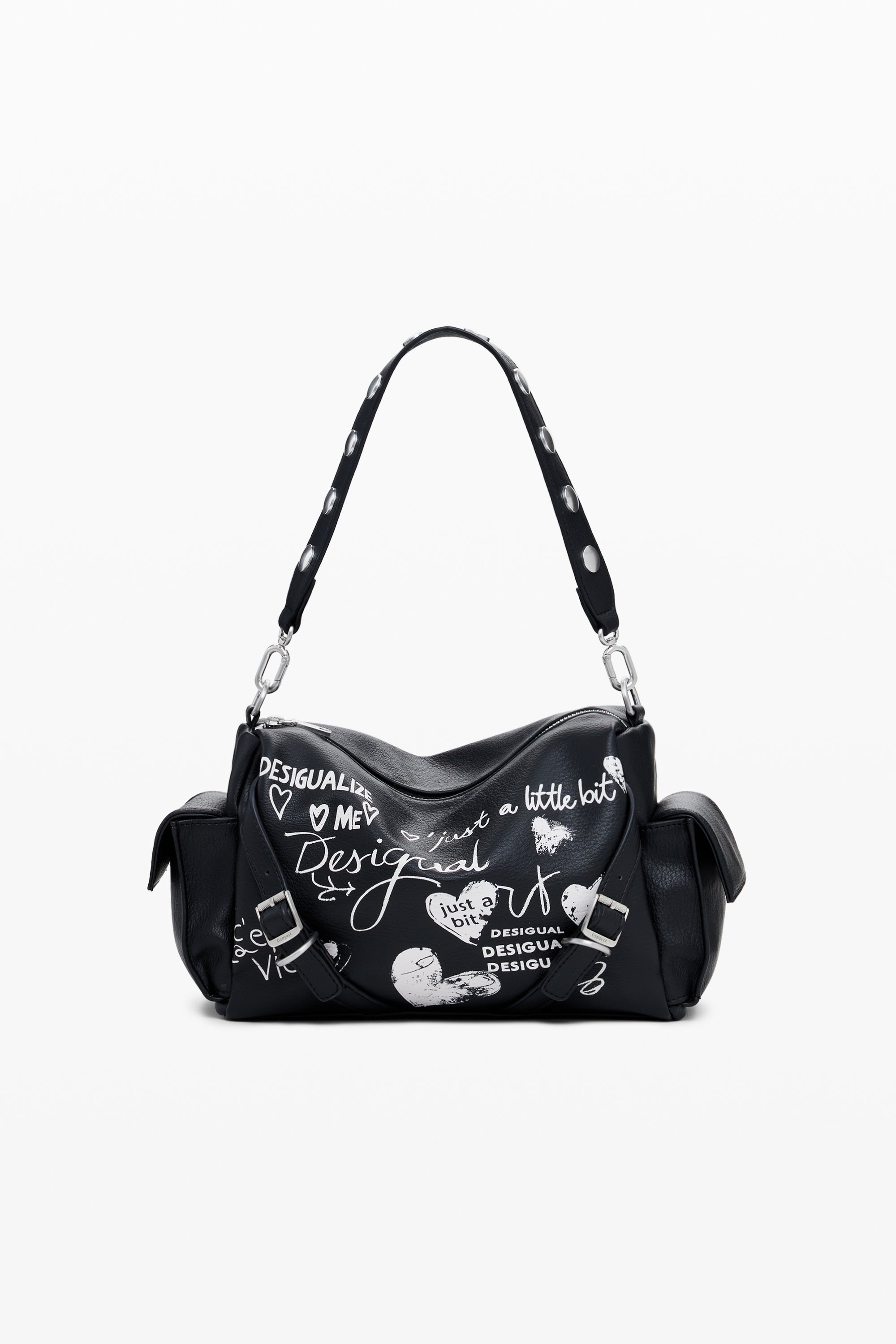 faux leather bowling bag with letters