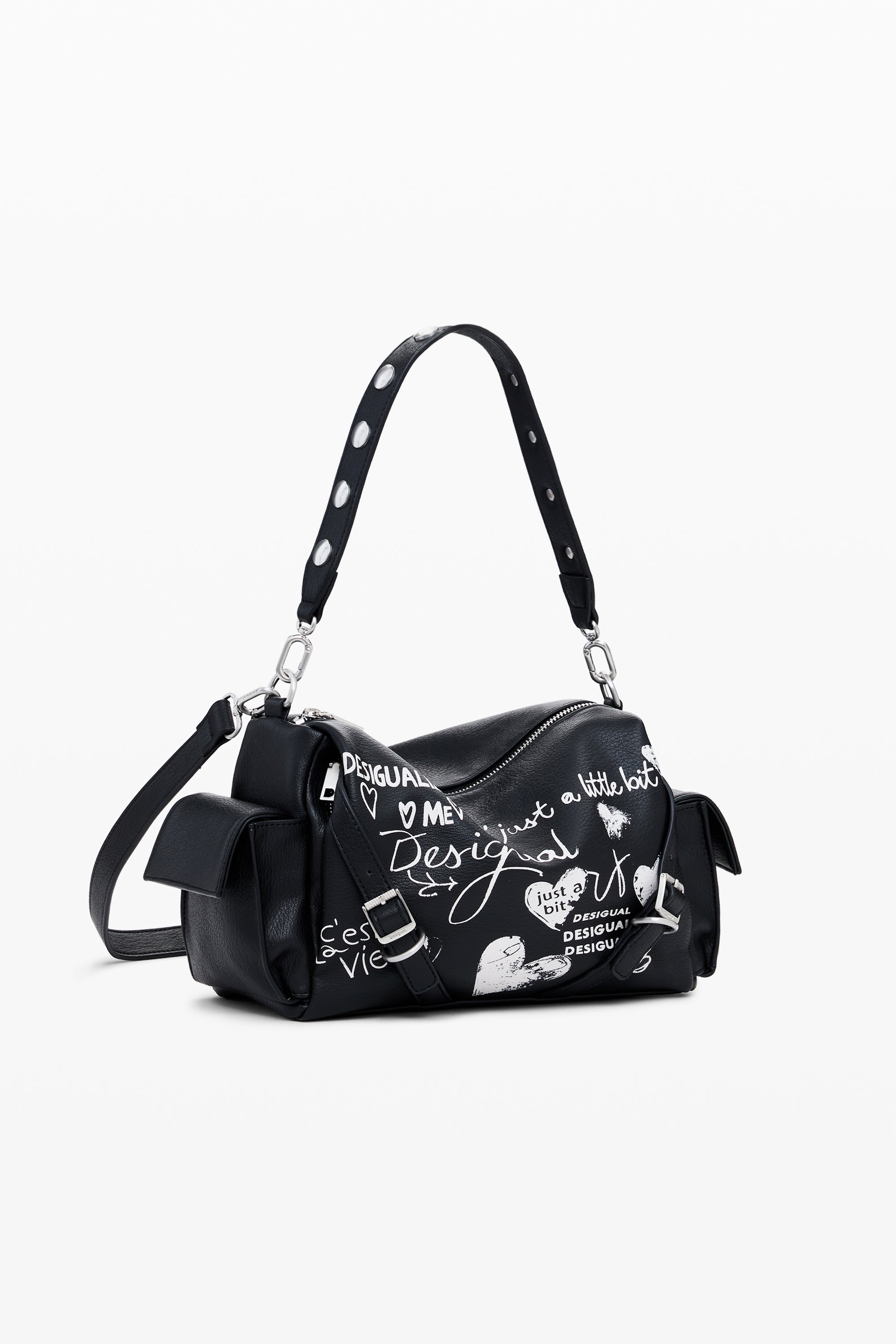 faux leather bowling bag with letters