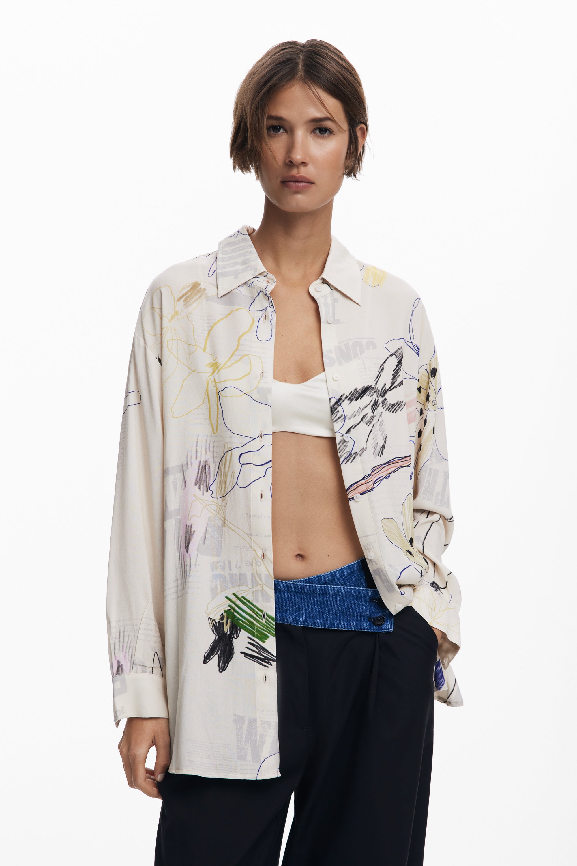Fluid collage shirt