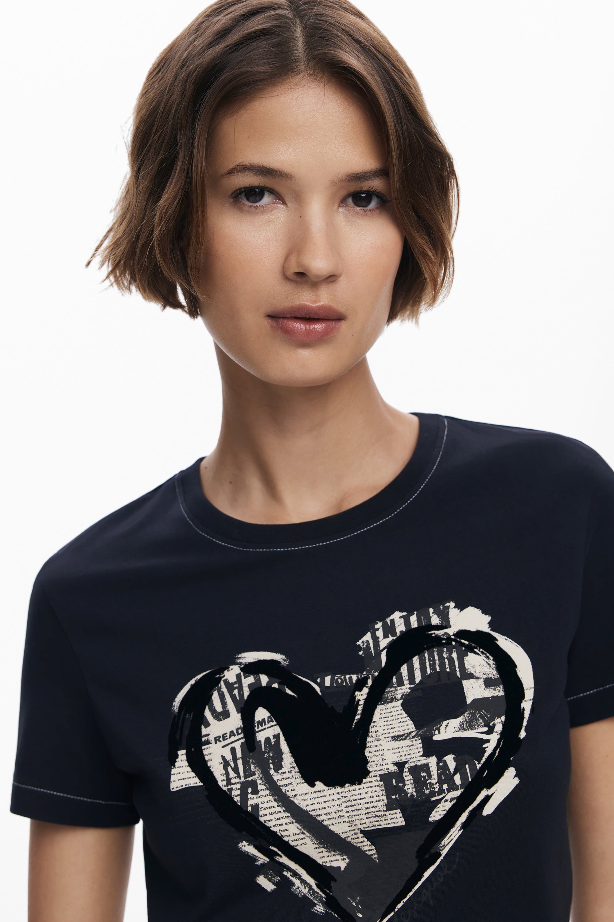 Newspaper heart T-shirt