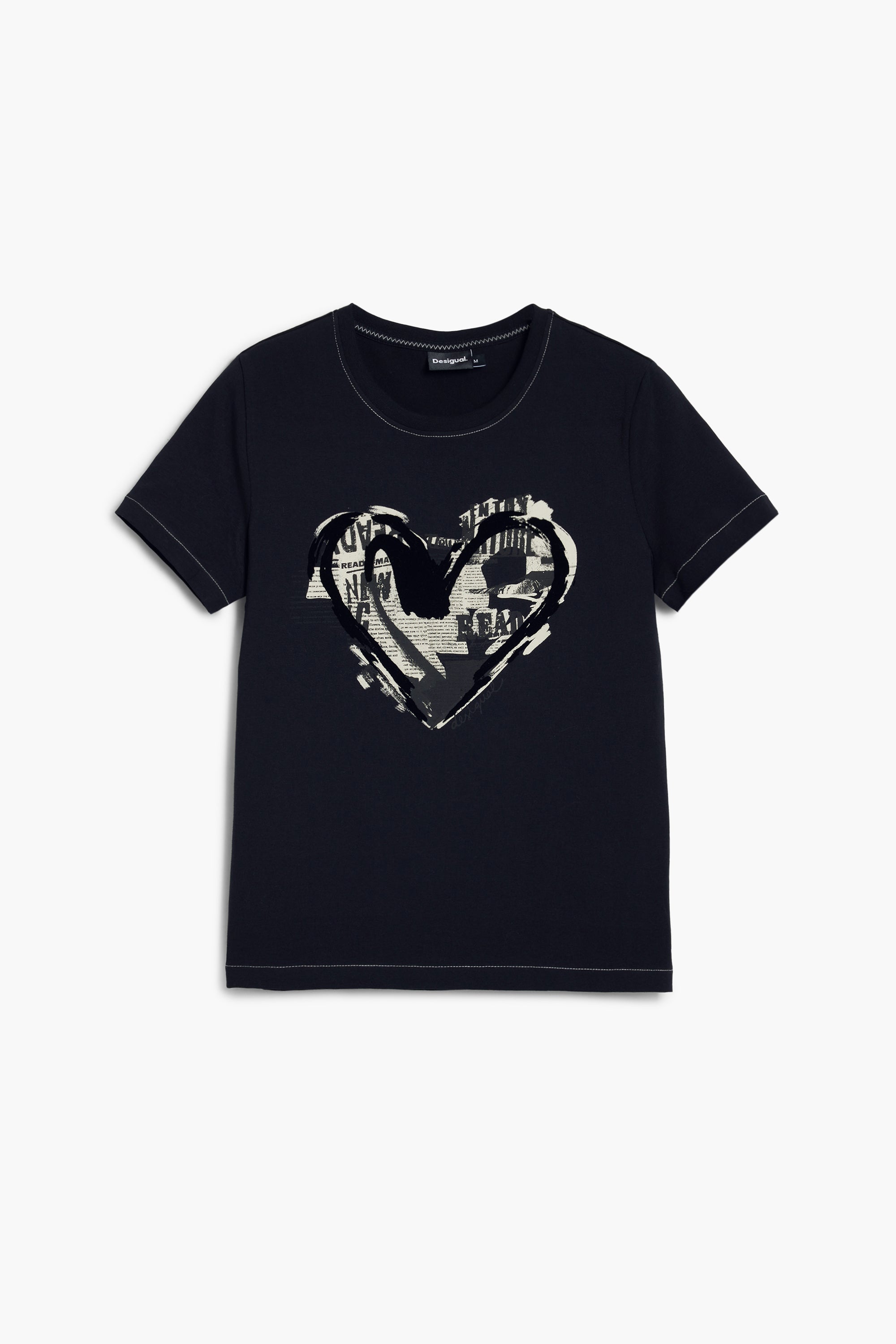Newspaper heart T-shirt