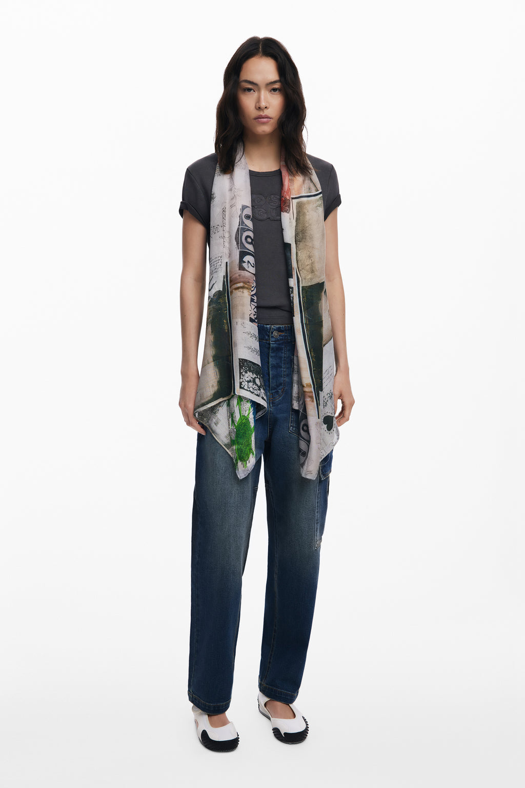 Rectangular collage scarf