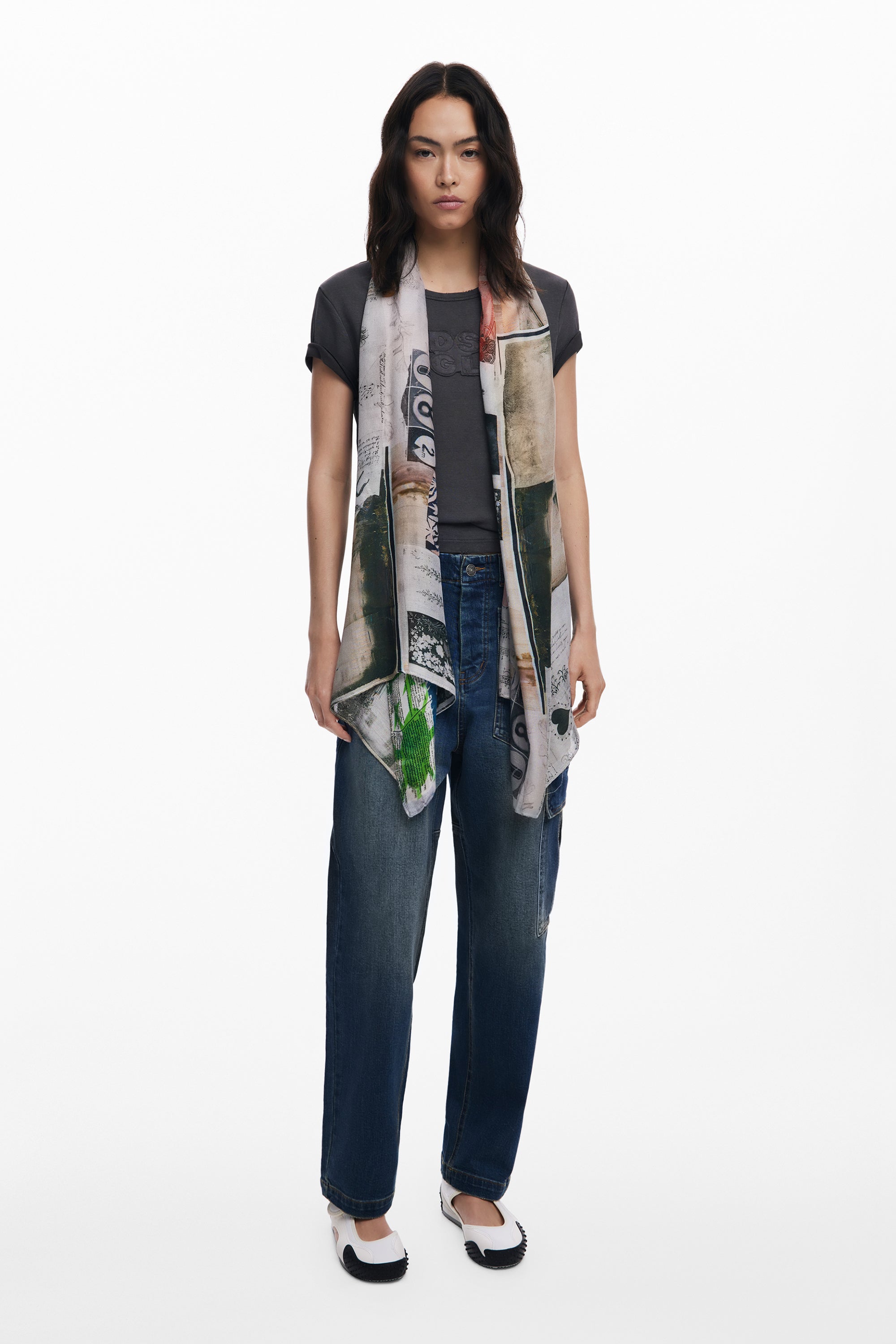 Rectangular collage scarf