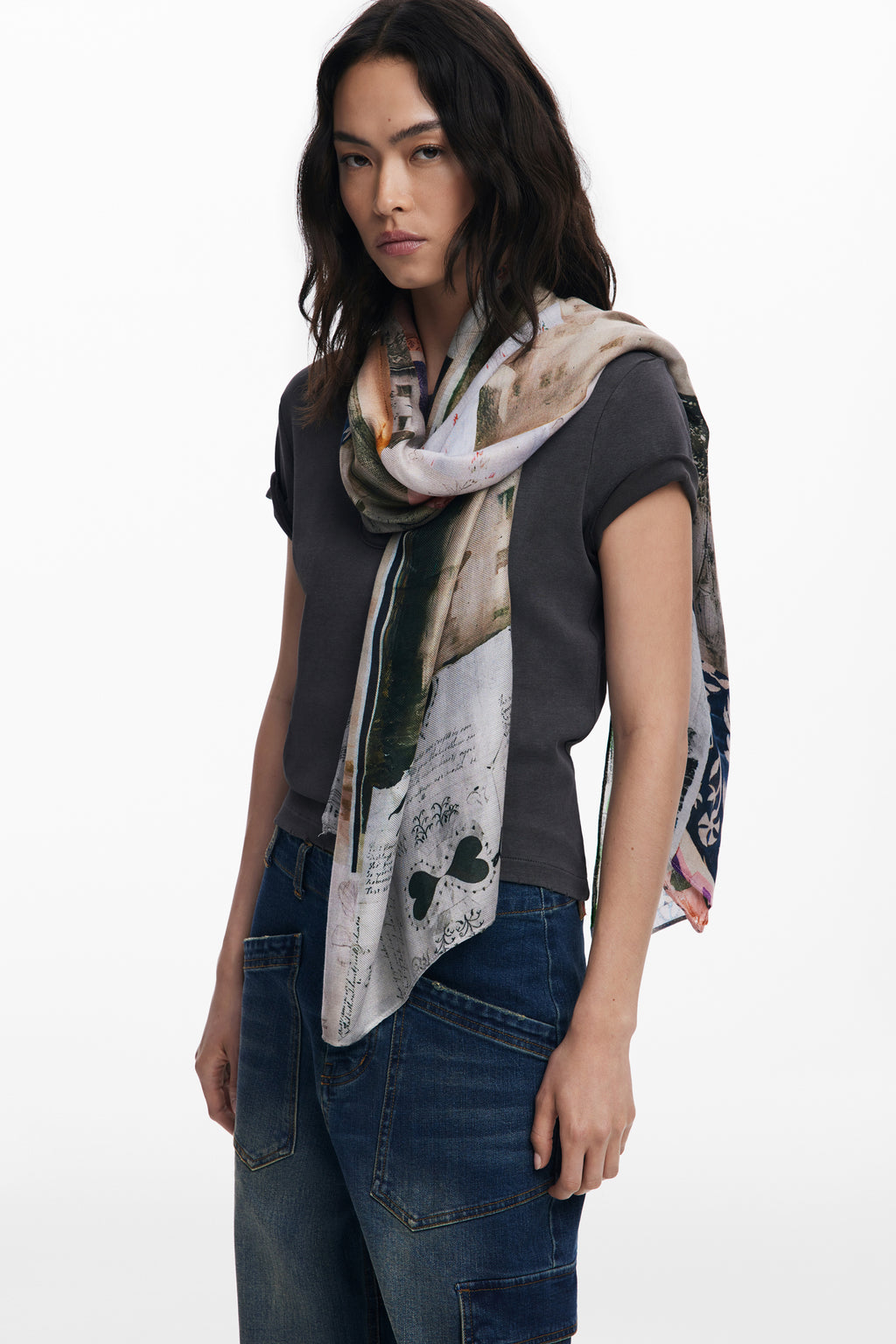 Rectangular collage scarf