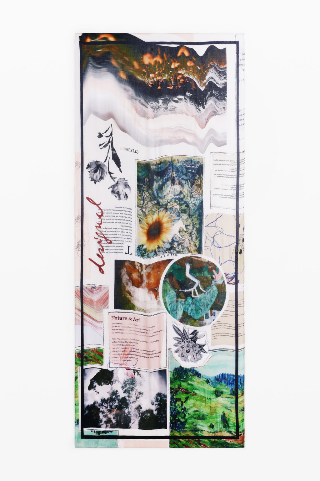 Rectangular collage scarf