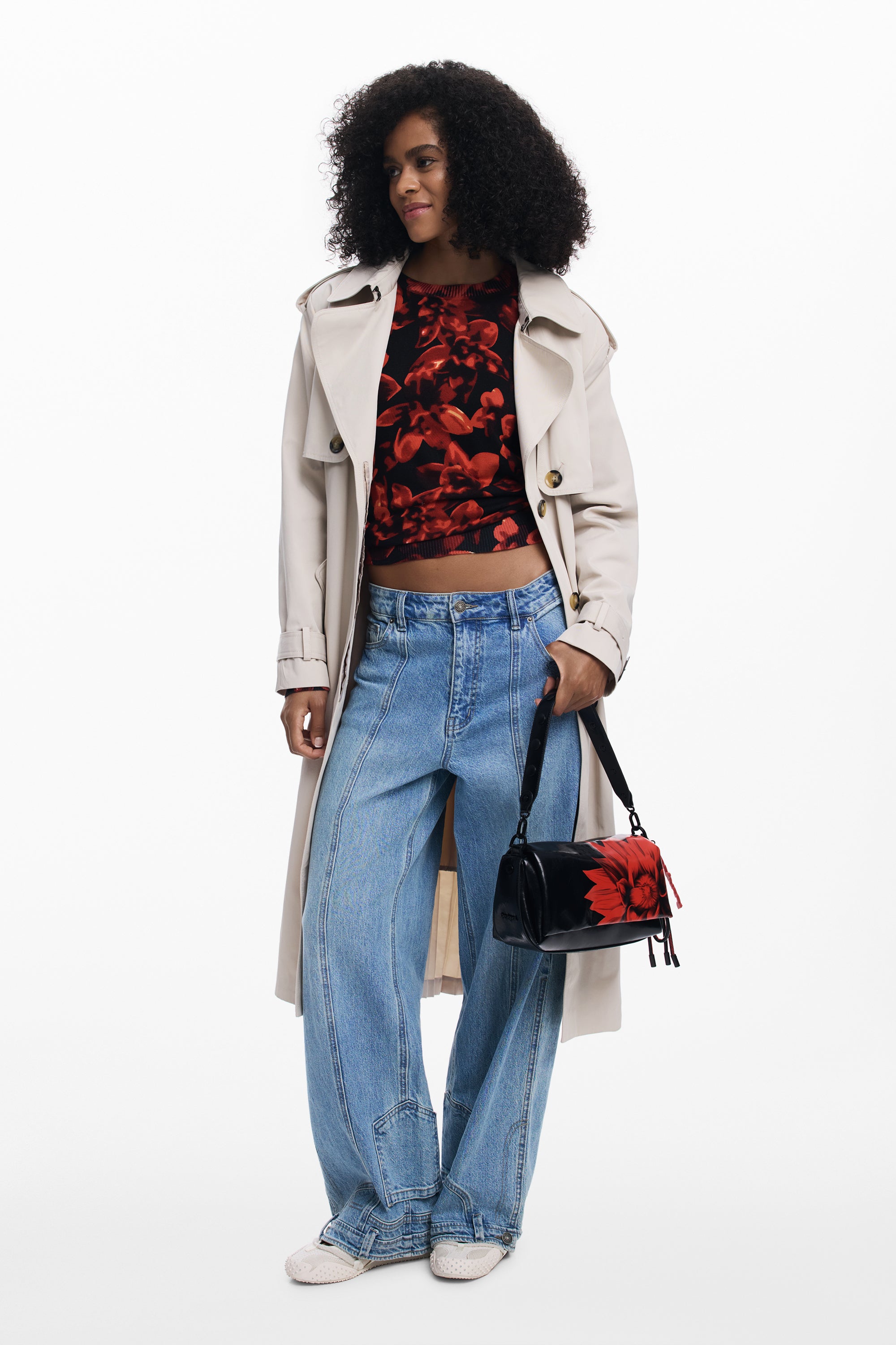 Shiny flower flap bag