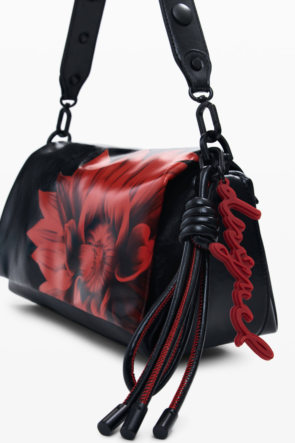 Shiny flower flap bag