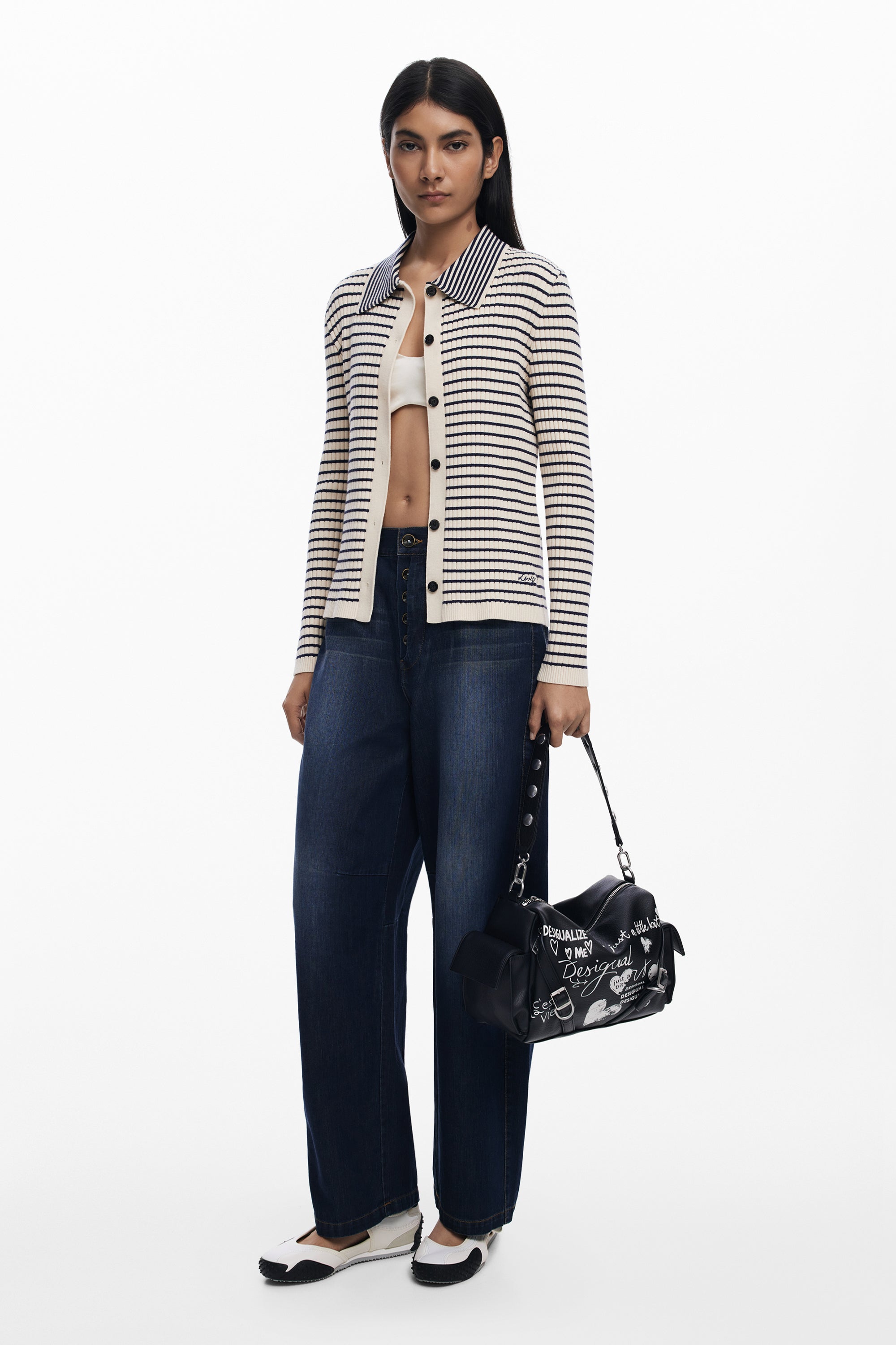 faux leather bowling bag with letters