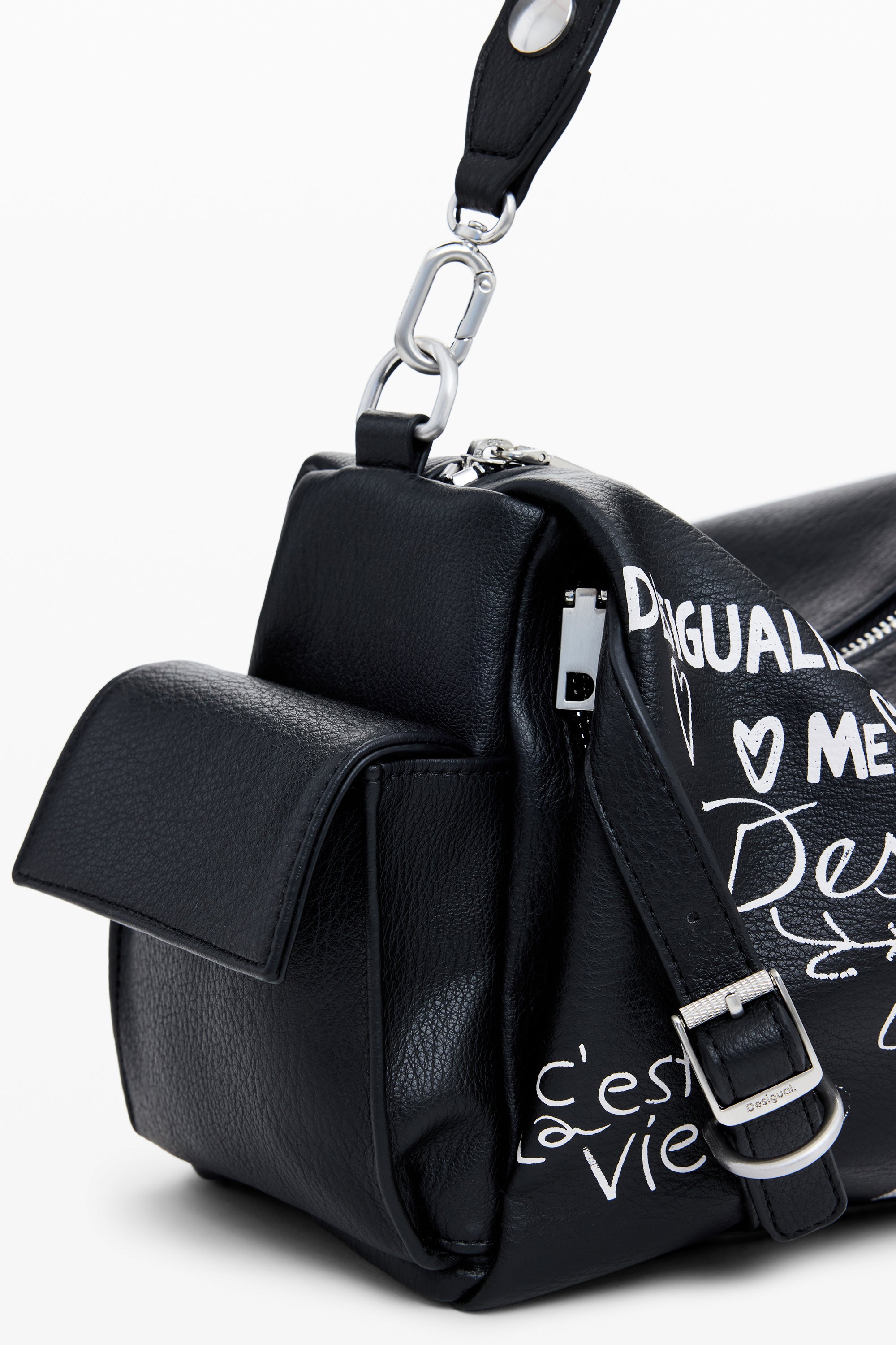 faux leather bowling bag with letters