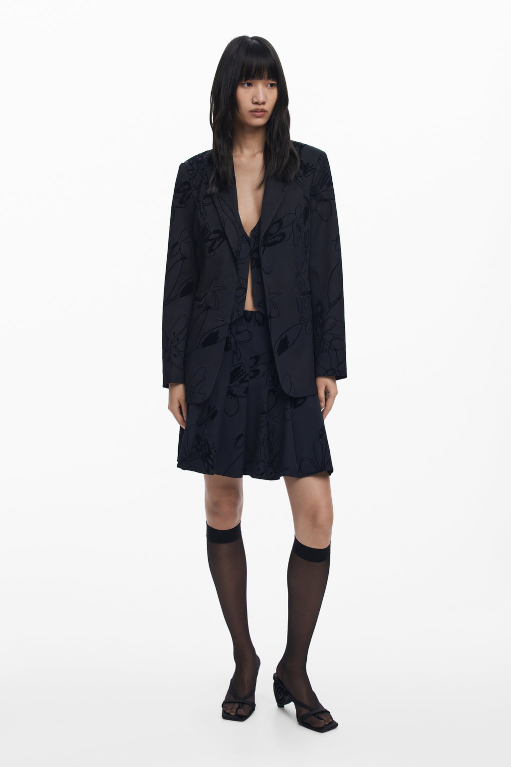 Blazer with velvet details