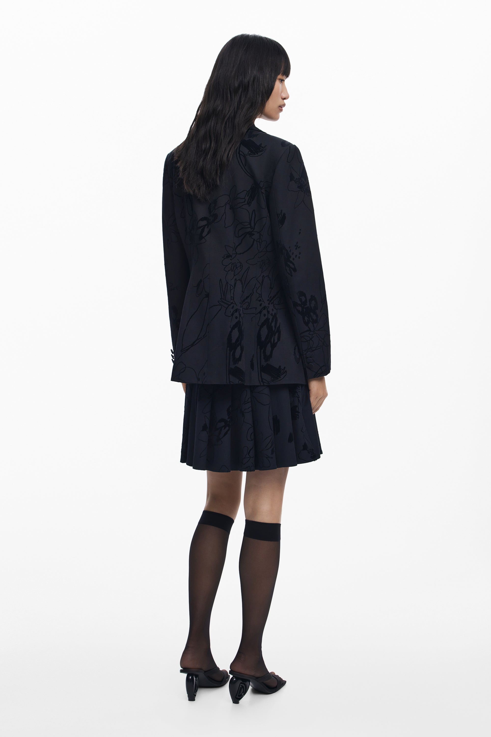 Blazer with velvet details