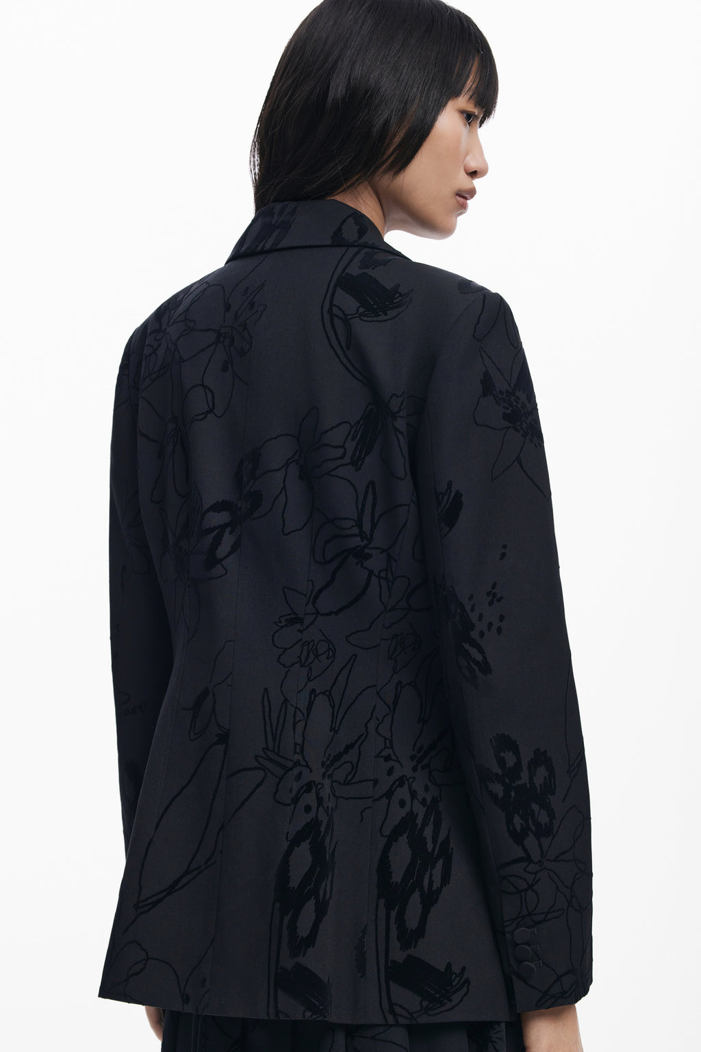 Blazer with velvet details