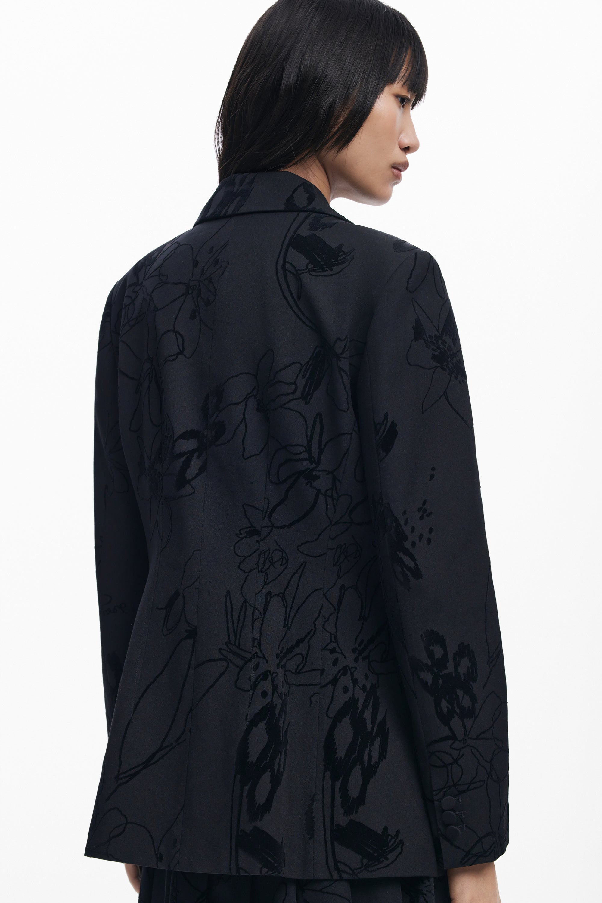 Blazer with velvet details