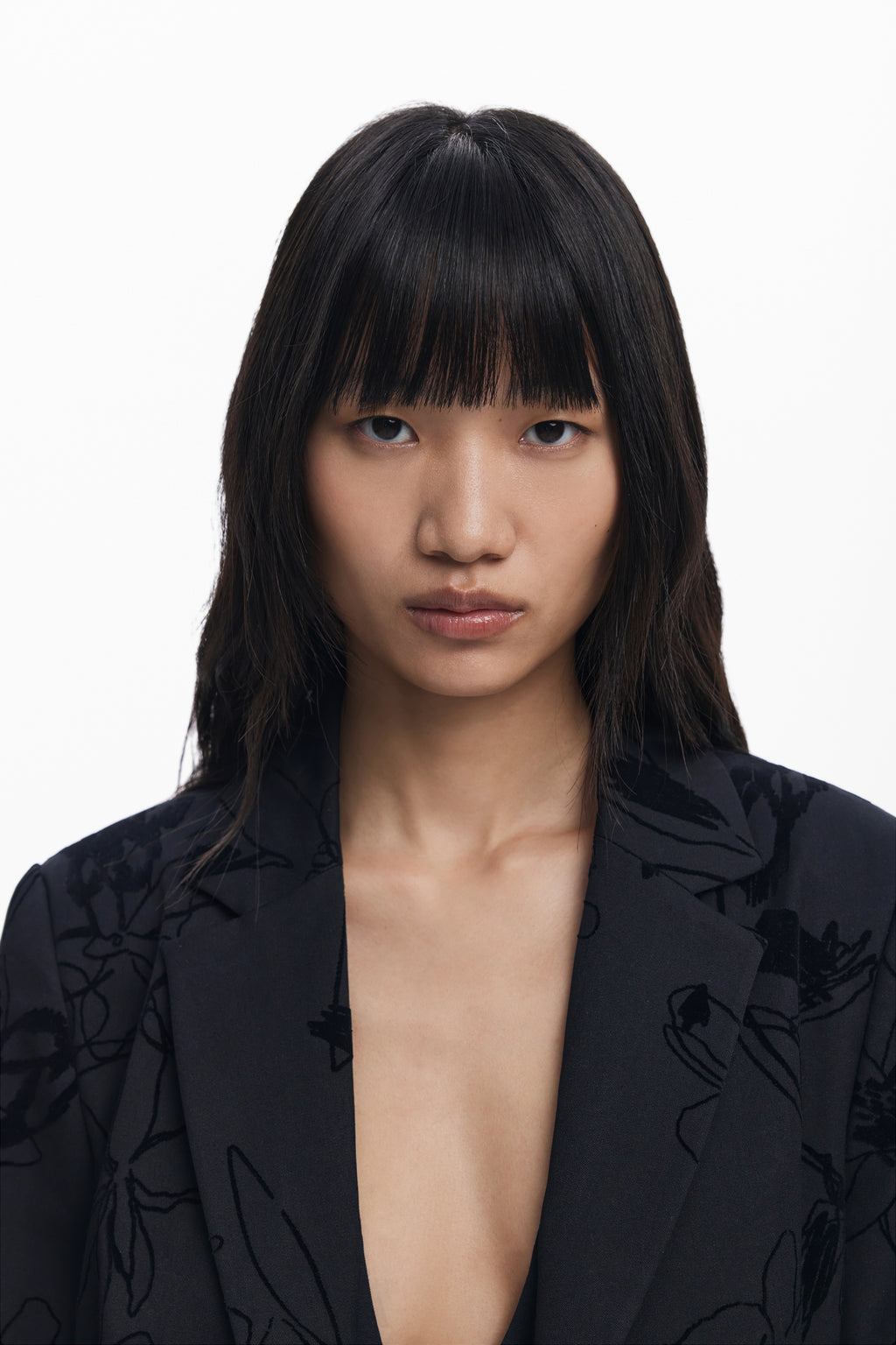 Blazer with velvet details