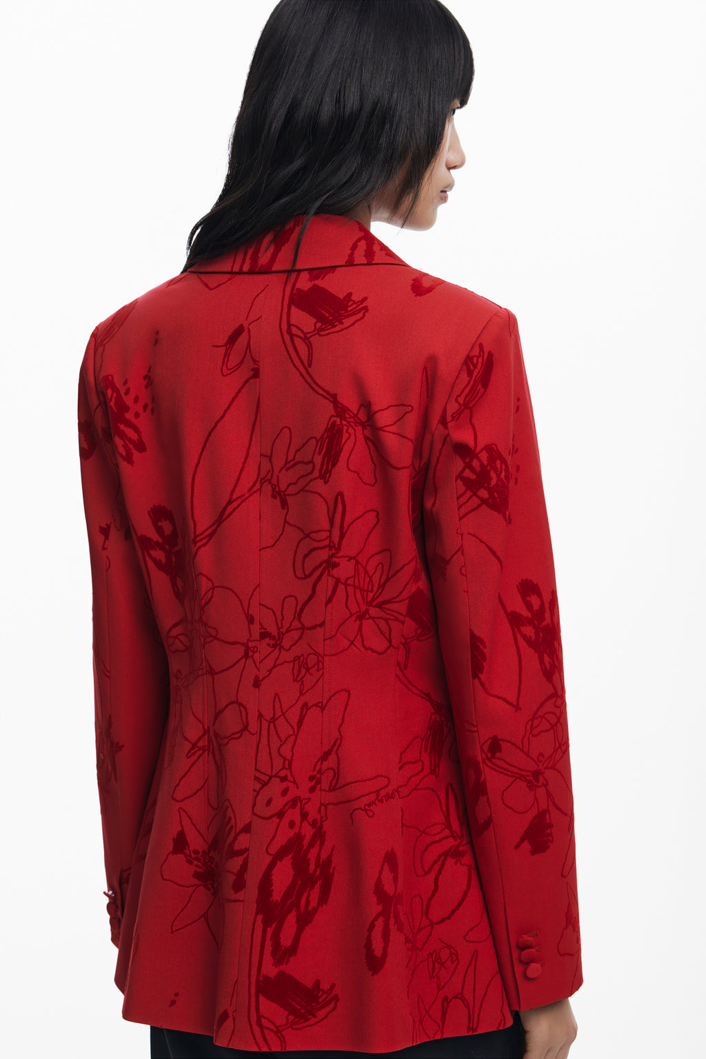 Blazer with velvet details