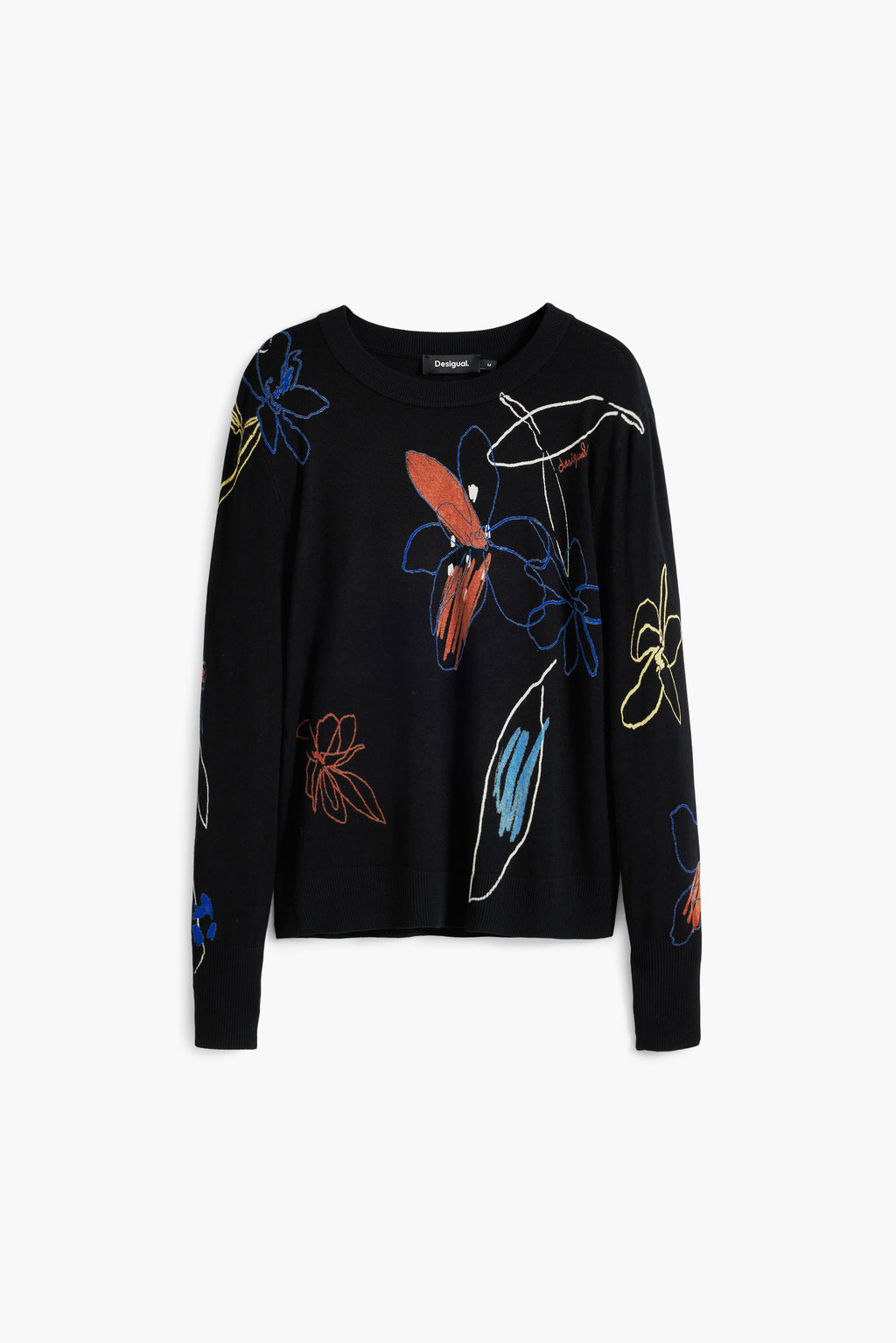 Fine sweater with floral strokes