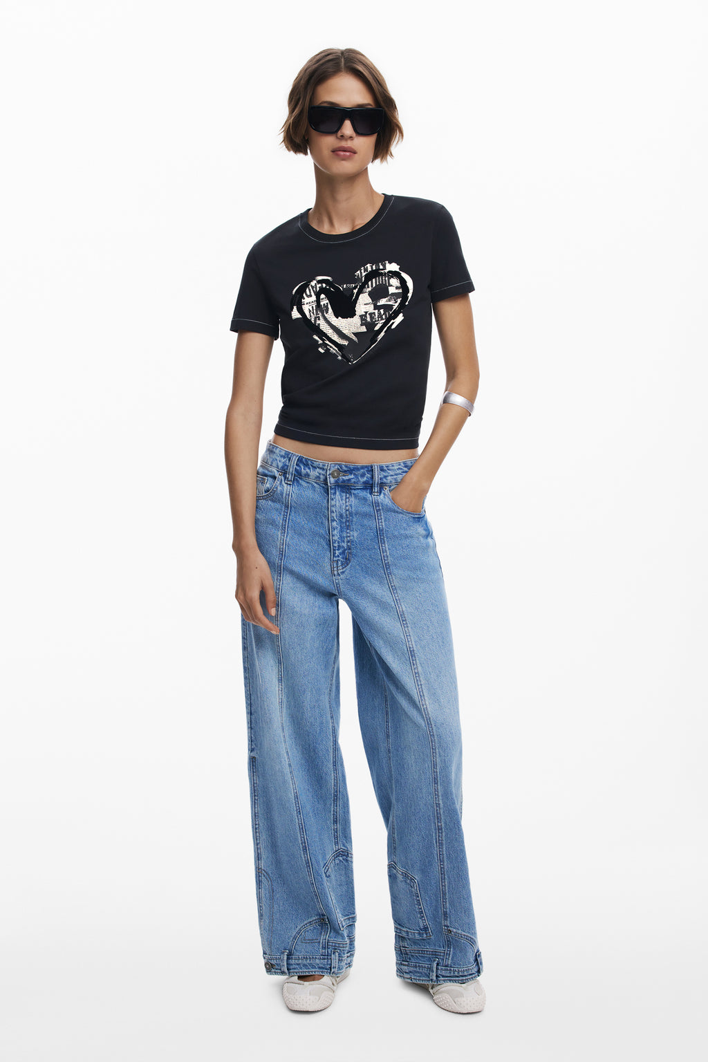 Newspaper heart T-shirt