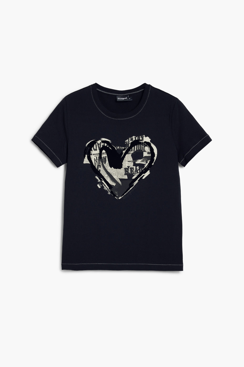 Newspaper heart T-shirt