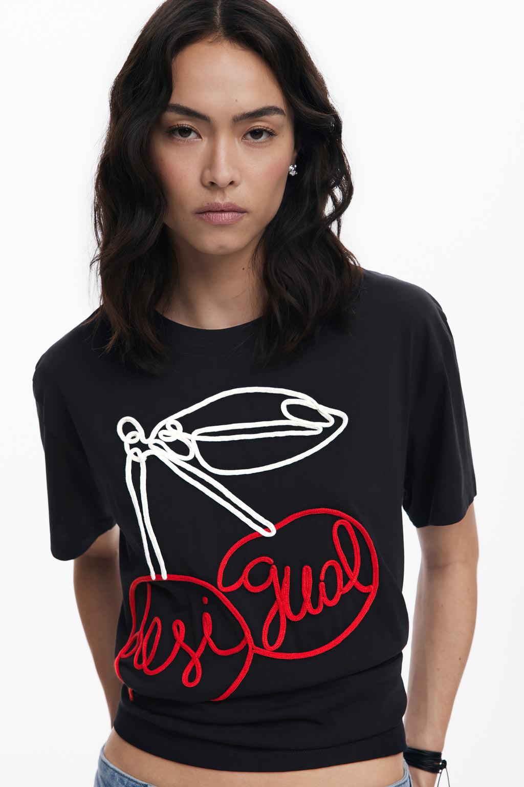Cherry embossed T-shirt
